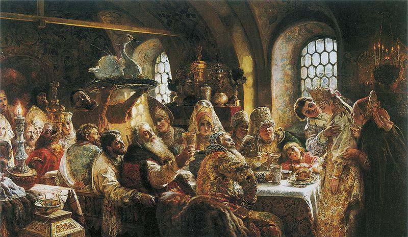 Konstantin Makovsky Boyar wedding feast France oil painting art